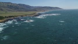 5K aerial stock footage tilt from ocean to reveal coastline, Big Sur, California Aerial Stock Footage | DFKSF16_094