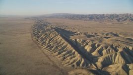 5K aerial stock footage of approaching the San Andreas Fault, San Luis Obispo County, California Aerial Stock Footage | DFKSF17_027