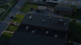 5.7K aerial stock footage of community college campus, sunrise, East St. Louis, Illinois Aerial Stock Footage | DX0001_000531