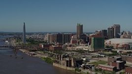 5.7K aerial stock footage of Downtown St. Louis, Missouri and the famous Gateway Arch Aerial Stock Footage | DX0001_000614