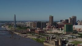 5.7K aerial stock footage a view of the Gateway Arch and Downtown St. Louis, Missouri Aerial Stock Footage | DX0001_000615