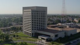 5.7K aerial stock footage of an orbit of a government office building in Kansas City, Missouri Aerial Stock Footage | DX0001_001062