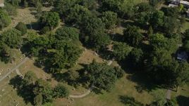 5.7K aerial stock footage of orbiting a cemetery in Kansas City, Missouri Aerial Stock Footage | DX0001_001092