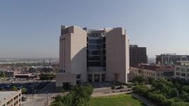 5.7K aerial stock footage orbit federal courthouse and hover for stationary view in Downtown Kansas City, Missouri Aerial Stock Footage | DX0001_001306