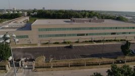 5.7K aerial stock footage flyby and orbit FBI office building in Kansas City, Missouri Aerial Stock Footage | DX0001_001318