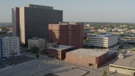 5.7K aerial stock footage of orbiting a city prison in Downtown Kansas City, Missouri Aerial Stock Footage | DX0001_001341