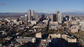 5.7K aerial stock footage of a view of the city's skyscrapers in Downtown Denver, Colorado Aerial Stock Footage | DX0001_001428
