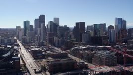 5.7K aerial stock footage of a stationary view of skyline in Downtown Denver, Colorado Aerial Stock Footage | DX0001_001477
