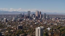 5.7K aerial stock footage of wide view of the city's skyline, Downtown Denver, Colorado Aerial Stock Footage | DX0001_001727