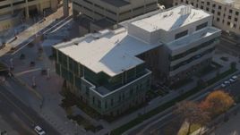 5.7K aerial stock footage of an orbit of a police crime lab in Downtown Denver, Colorado Aerial Stock Footage | DX0001_001801