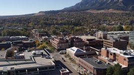 5.7K aerial stock footage brick office building at quiet intersection in Boulder, Colorado Aerial Stock Footage | DX0001_001904