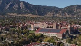 5.7K aerial stock footage ascend for view of campus buildings at the University of Colorado Boulder Aerial Stock Footage | DX0001_001947
