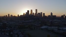 5.7K aerial stock footage flyby the city's skyline as the sun rises in Downtown Minneapolis, Minnesota Aerial Stock Footage | DX0001_002069