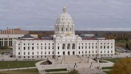 5.7K aerial stock footage of approaching the Minnesota State Capitol in Saint Paul, Minnesota Aerial Stock Footage | DX0001_002387