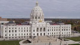 5.7K aerial stock footage fly away from the Minnesota State Capitol in Saint Paul, Minnesota Aerial Stock Footage | DX0001_002388