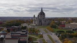 5.7K aerial stock footage of passing by the Cathedral of Saint Paul, Minnesota Aerial Stock Footage | DX0001_002399