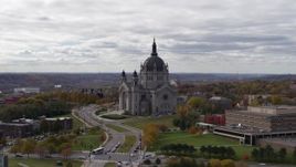 5.7K aerial stock footage flyby the Cathedral of Saint Paul, Minnesota Aerial Stock Footage | DX0001_002403