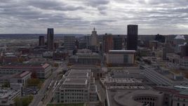 5.7K aerial stock footage of a stationary view of the city skyline, Downtown Saint Paul, Minnesota Aerial Stock Footage | DX0001_002430