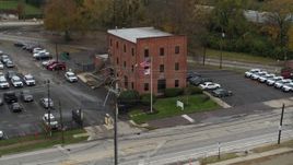 5.7K aerial stock footage orbit a small brick police station in Columbus, Ohio Aerial Stock Footage | DX0001_002710
