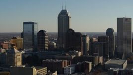 5.7K aerial stock footage Salesforce Tower skyscraper at the center of Downtown Indianapolis, Indiana Aerial Stock Footage | DX0001_002876