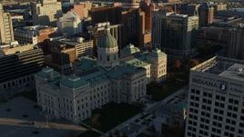 5.7K aerial stock footage orbit around the Indiana State House in Downtown Indianapolis, Indiana Aerial Stock Footage | DX0001_002911