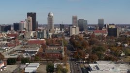 5.7K aerial stock footage of slowly flying by the city's skyline, Downtown Louisville, Kentucky Aerial Stock Footage | DX0001_002980