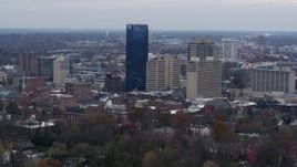 5.7K aerial stock footage slowly passing the city's skyline in Downtown Lexington, Kentucky Aerial Stock Footage | DX0001_003216