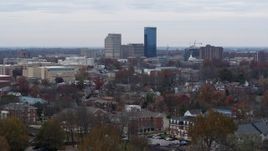 5.7K aerial stock footage ascend while focused on the city's skyline in Downtown Lexington, Kentucky Aerial Stock Footage | DX0001_003239