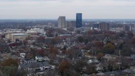 5.7K aerial stock footage of skyscrapers in the city skyline of Downtown Lexington, Kentucky Aerial Stock Footage | DX0001_003242