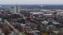 5.7K aerial stock footage flying by the University of Kentucky campus, Lexington, Kentucky Aerial Stock Footage | DX0001_003251