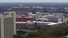 5.7K aerial stock footage of slowly passing dorms and campus buildings at the University of Kentucky, Lexington, Kentucky Aerial Stock Footage | DX0001_003256