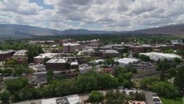 5.7K aerial stock footage of passing campus buildings at the University of Nevada in Reno, Nevada Aerial Stock Footage | DX0001_004_014