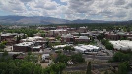 5.7K aerial stock footage of buildings on the campus of the University of Nevada in Reno, Nevada Aerial Stock Footage | DX0001_004_015