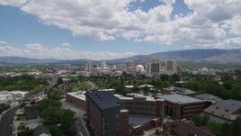 5.7K aerial stock footage of hotels and casinos seen from the University of Nevada in Reno, Nevada Aerial Stock Footage | DX0001_004_019