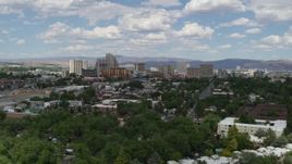 5.7K aerial stock footage of the city's skyline seen from west of the city in Reno, Nevada Aerial Stock Footage | DX0001_004_037