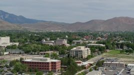 5.7K aerial stock footage of the Nevada State Capitol dome and state government buildings in Carson City, Nevada Aerial Stock Footage | DX0001_007_005