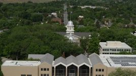5.7K aerial stock footage of the Nevada State Capitol building domes in Carson City, Nevada Aerial Stock Footage | DX0001_007_011