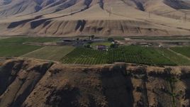 5.7K aerial stock footage of the Maryhill Winery and vineyards in Goldendale, Washington Aerial Stock Footage | DX0001_018_013