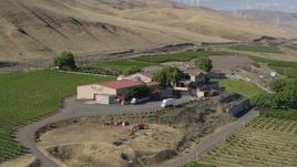 5.7K aerial stock footage of buildings at the Maryhill Winery in Goldendale, Washington Aerial Stock Footage | DX0001_018_023