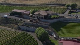 5.7K aerial stock footage of the Maryhill Winery and amphitheater in Goldendale, Washington Aerial Stock Footage | DX0001_018_036