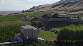 5.7K aerial stock footage of a low altitude orbit of the Maryhill Winery in Goldendale, Washington Aerial Stock Footage | DX0001_019_003