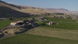5.7K aerial stock footage flyby the Maryhill Winery and amphitheater in Goldendale, Washington Aerial Stock Footage | DX0001_019_017