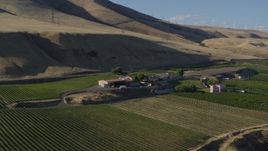 5.7K aerial stock footage of the Maryhill Winery and amphitheater in Goldendale, Washington Aerial Stock Footage | DX0001_019_023