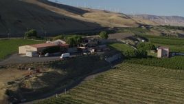 5.7K aerial stock footage of flying by the Maryhill Winery in Goldendale, Washington Aerial Stock Footage | DX0001_019_035
