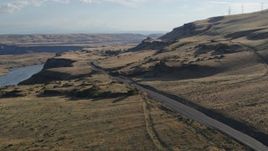 5.7K aerial stock footage of Lewis and Clark Highway in Goldendale, Washington Aerial Stock Footage | DX0001_019_039