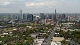 5.7K aerial stock footage of a wide view of the city's skyline in Downtown Austin, Texas Aerial Stock Footage | DX0002_103_019