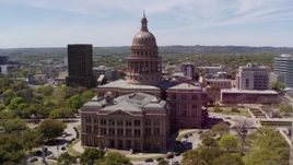 5.7K aerial stock footage of slowly orbiting the Texas State Capitol in Downtown Austin, Texas Aerial Stock Footage | DX0002_107_002