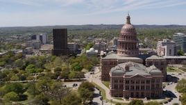 5.7K aerial stock footage of orbiting the Texas State Capitol and grounds in Downtown Austin, Texas Aerial Stock Footage | DX0002_107_004