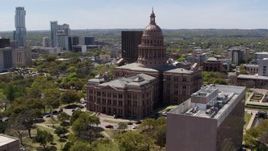 5.7K aerial stock footage of circling the Texas State Capitol building in Downtown Austin, Texas Aerial Stock Footage | DX0002_107_022