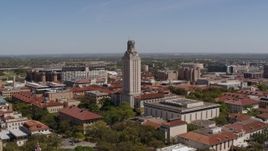 5.7K aerial stock footage of orbiting UT Tower at the University of Texas, Austin, Texas Aerial Stock Footage | DX0002_107_032